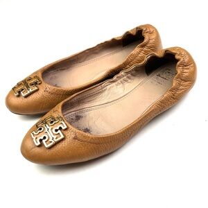 Tory Burch Melinda Tan Leather Ballet Flats size 7.5